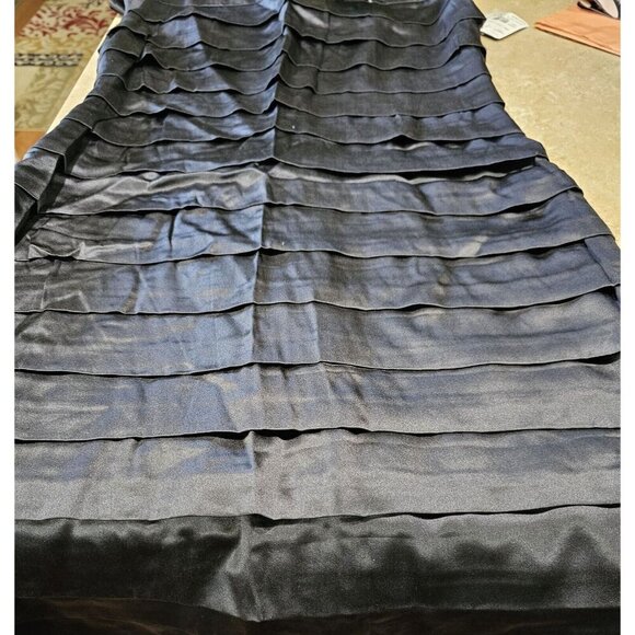 NWT DONCASTER Collection Black Silk Horizontal Pleat Sleeveless Sheath Dress 6 - Picture 6 of 8